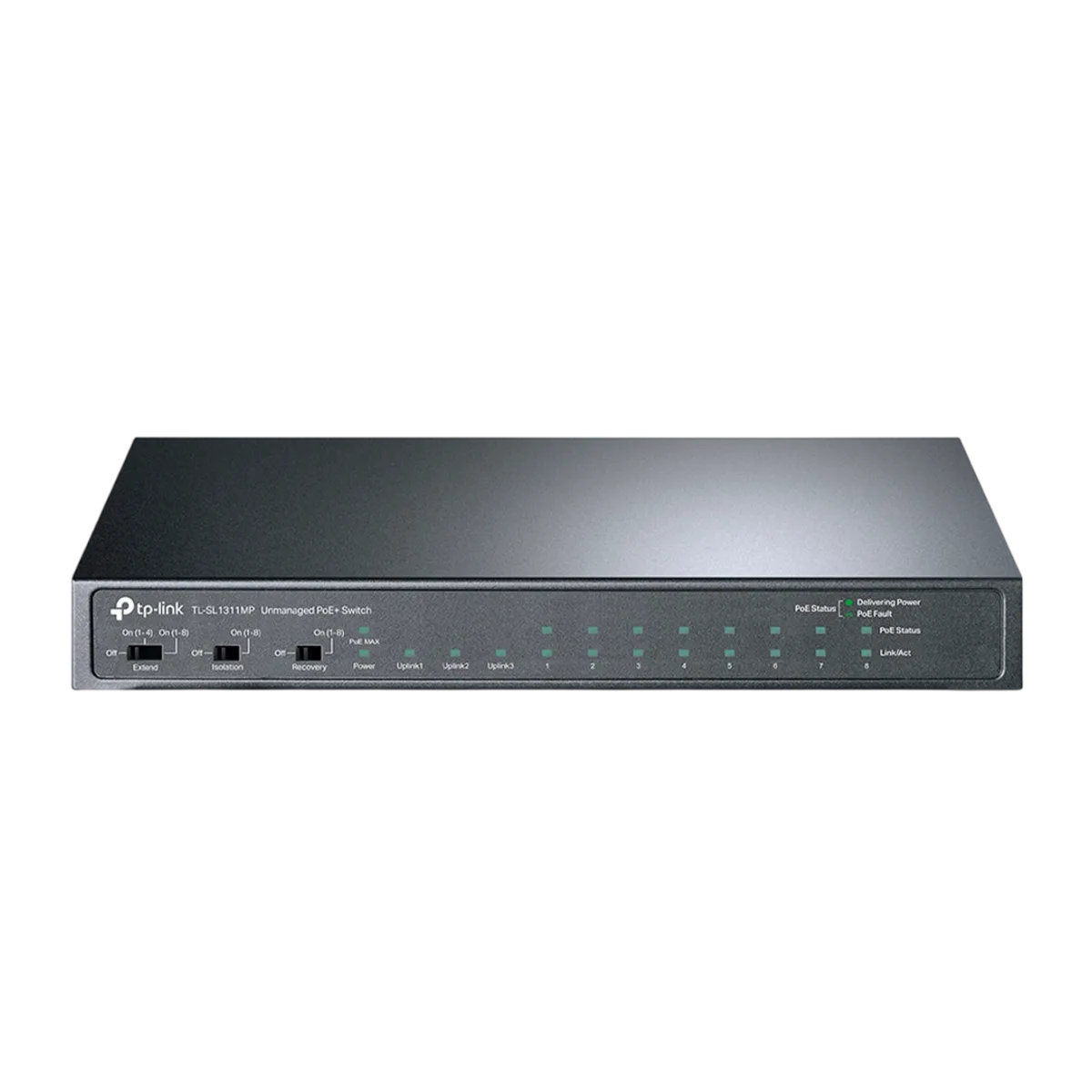 TP-Link TL-SL1311MP / Неуправляемый PoE-коммутатор (8 портов PoE+ 10/100 Мбит/с, 2 гигабитных порта без РоЕ и 1 слот SFP)