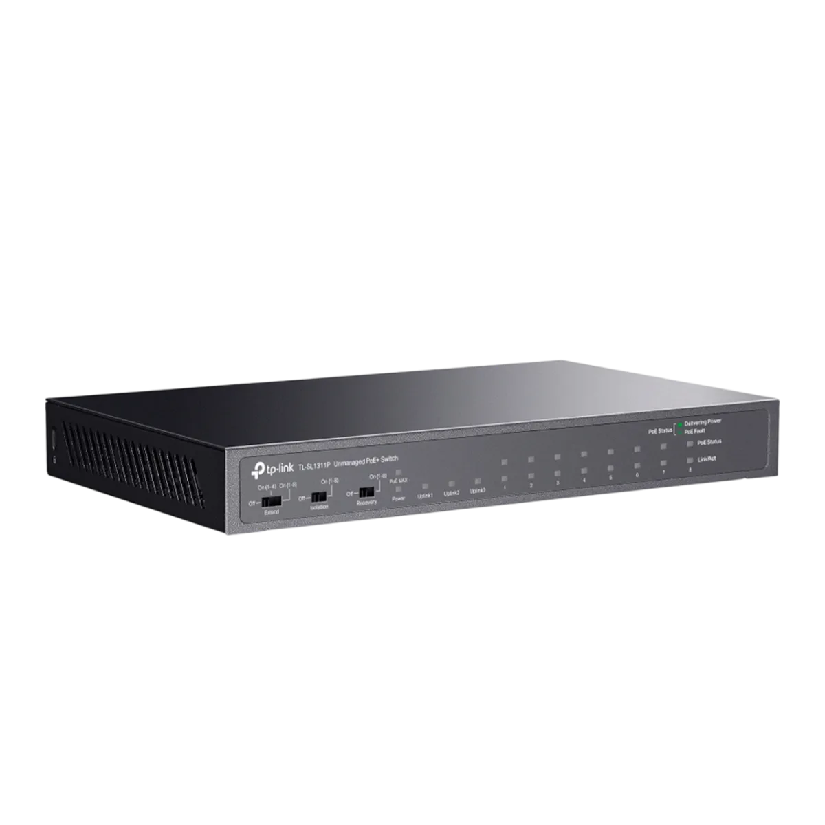 TP-Link TL-SL1311P / Неуправляемый PoE-коммутатор (8 портов PoE+ 10/100 Мбит/с, 2 гигабитных порта без РоЕ и 1 слот SFP)