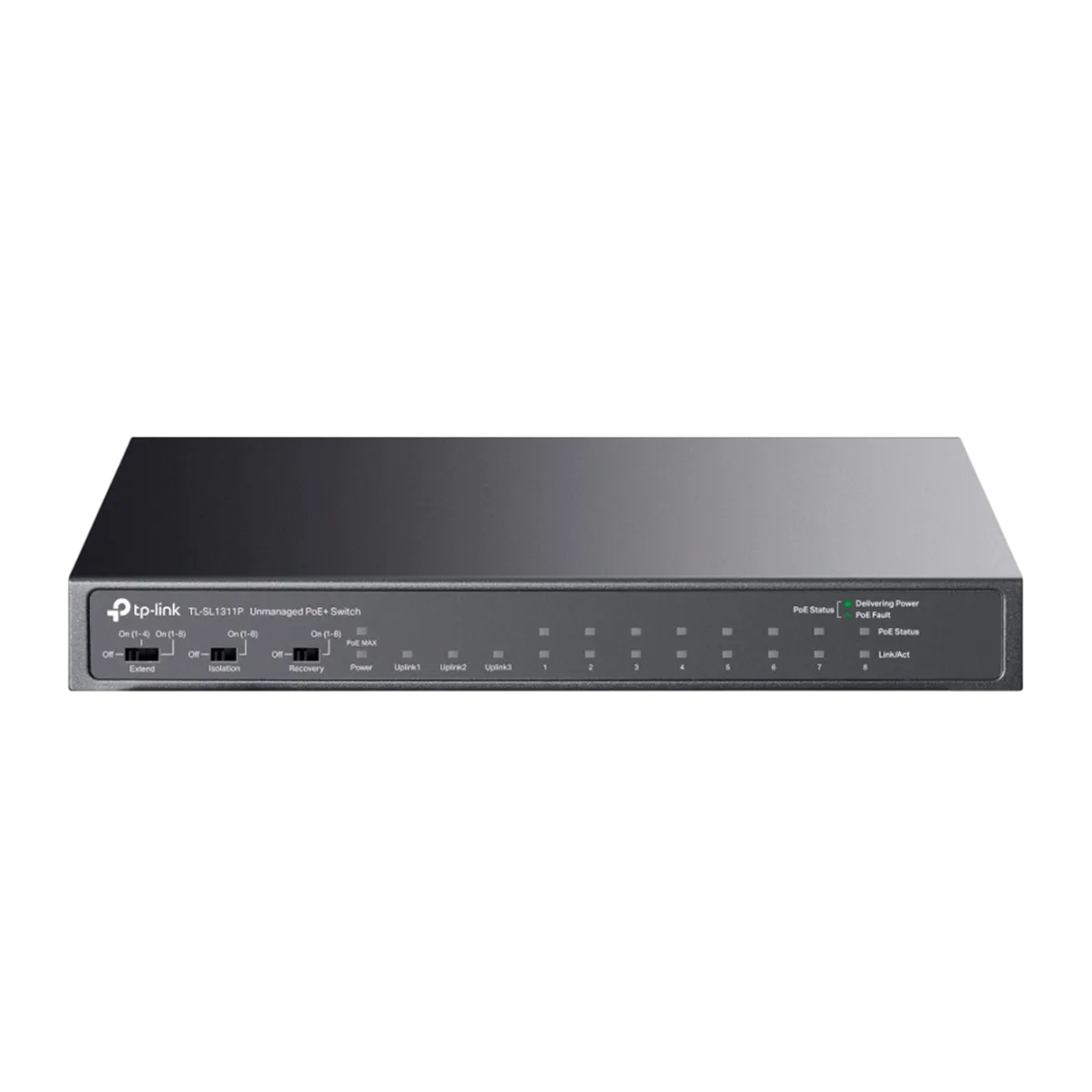 TP-Link TL-SL1311P / Неуправляемый PoE-коммутатор (8 портов PoE+ 10/100 Мбит/с, 2 гигабитных порта без РоЕ и 1 слот SFP)