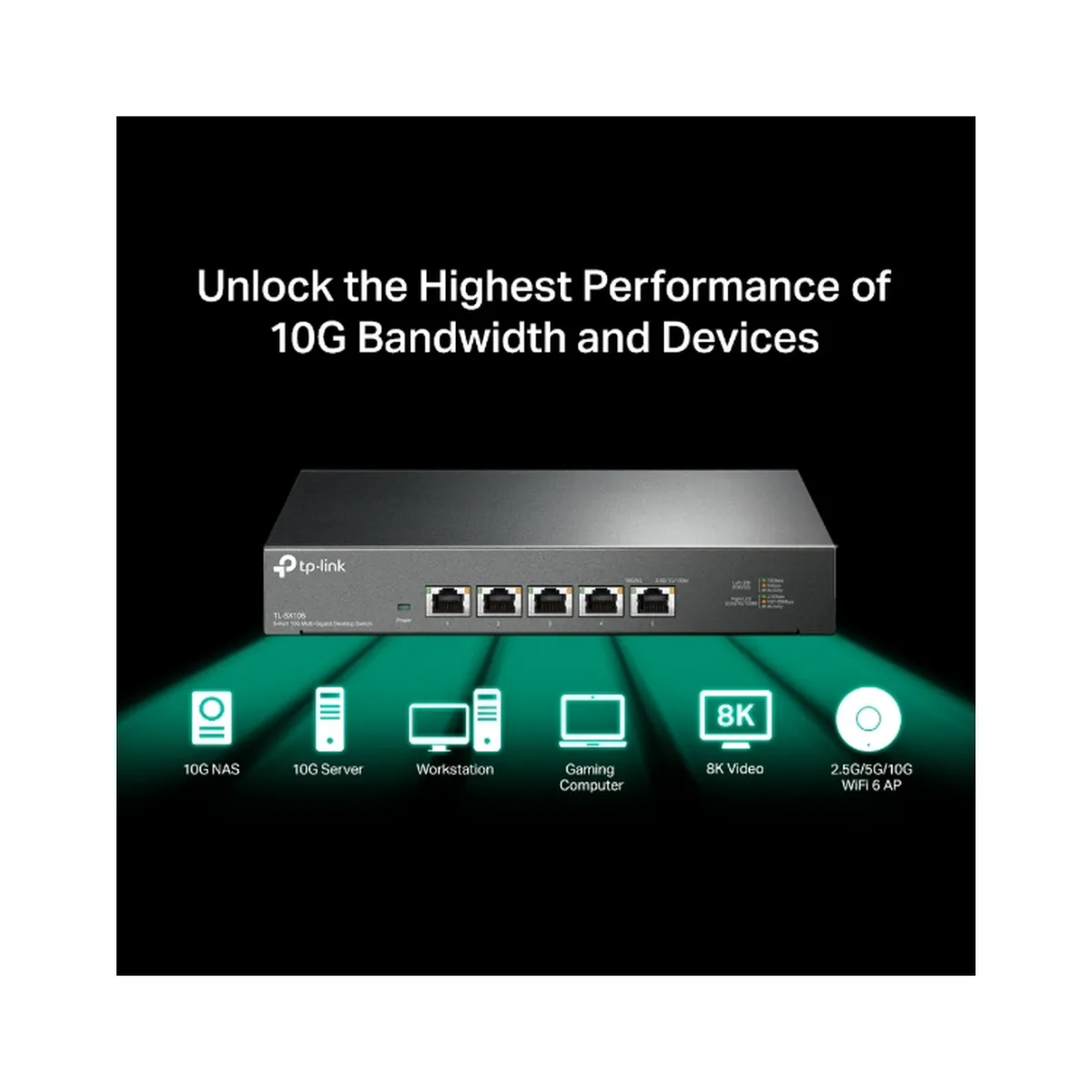 TP-Link TL-SX105 / Неуправляемый 5-портовый гигабитный коммутатор 10G