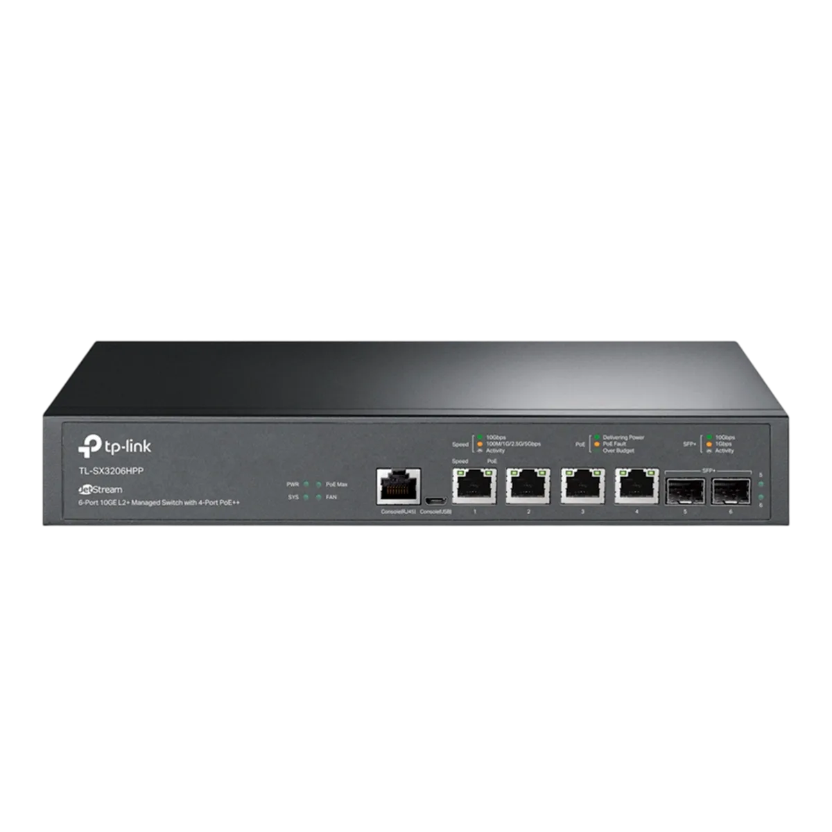 TP-Link TL-SX3206HPP / Управляемый коммутатор JetStream с 6 портами 10GE L2+ и 4 портами PoE++