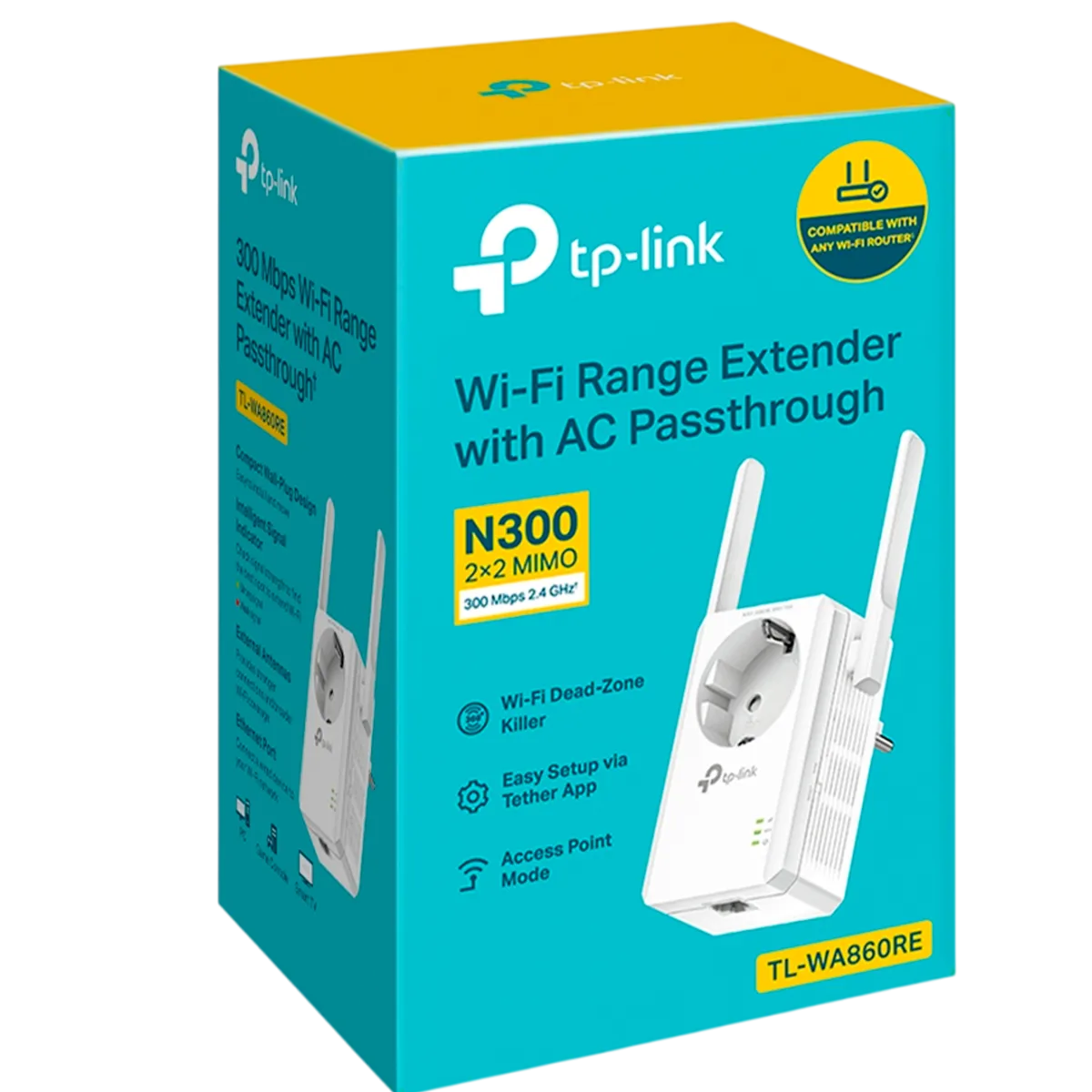 TP-Link TL-WA860RE / N300 Усилитель сигнала Wi-Fi со встроенной розеткой