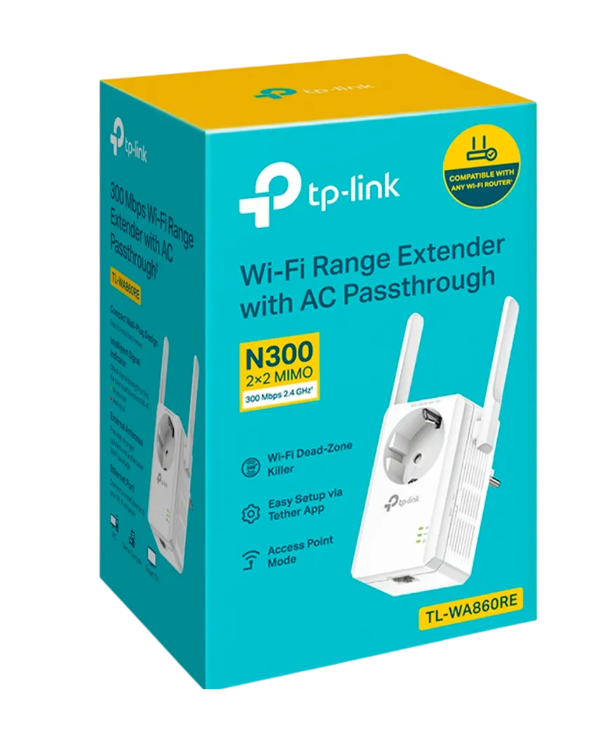 TP-Link TL-WA860RE / N300 Усилитель сигнала Wi-Fi со встроенной розеткой