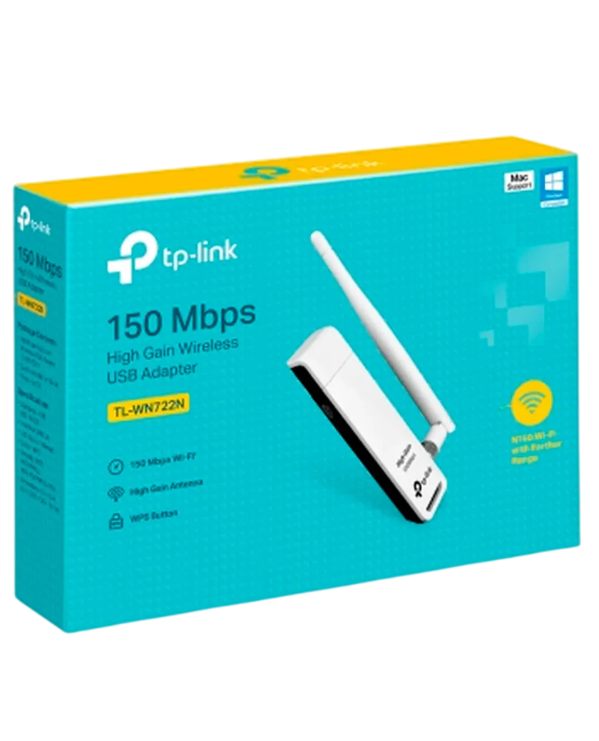 TP-Link TL-WN722N / N150 Беспроводной USB-адаптер высокого усиления