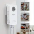 TP-Link TL-WPA8631P / AV1300 Гигабитный Powerline-адаптер с Wi-Fi и встроенной розеткой