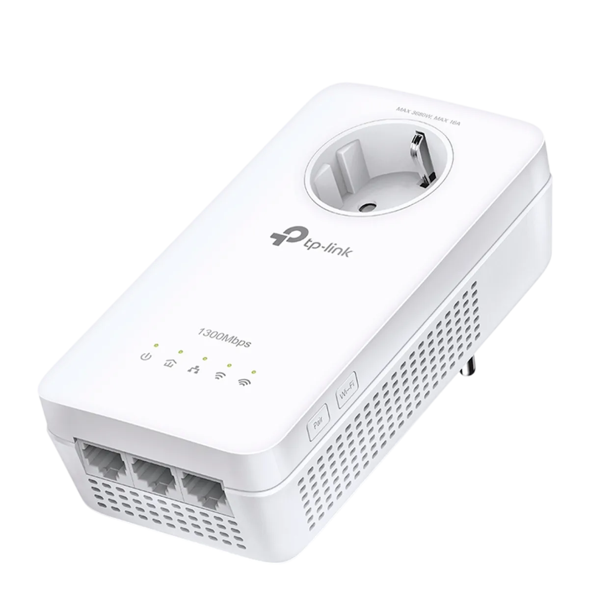TP-Link TL-WPA8631P / AV1300 Гигабитный Powerline-адаптер с Wi-Fi и встроенной розеткой