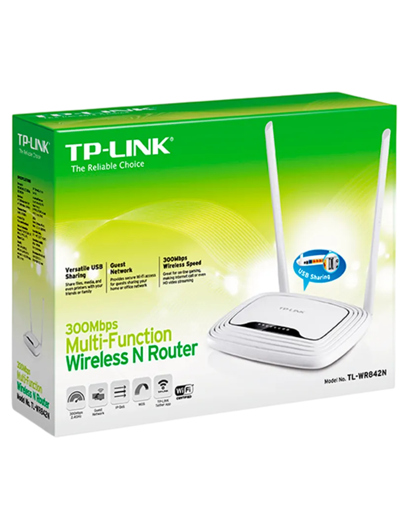 TP-Link TL-WR842N / N300 Многофункциональный беспроводной маршрутизатор с USB-портом и поддержкой 3G/4G USB-модемов