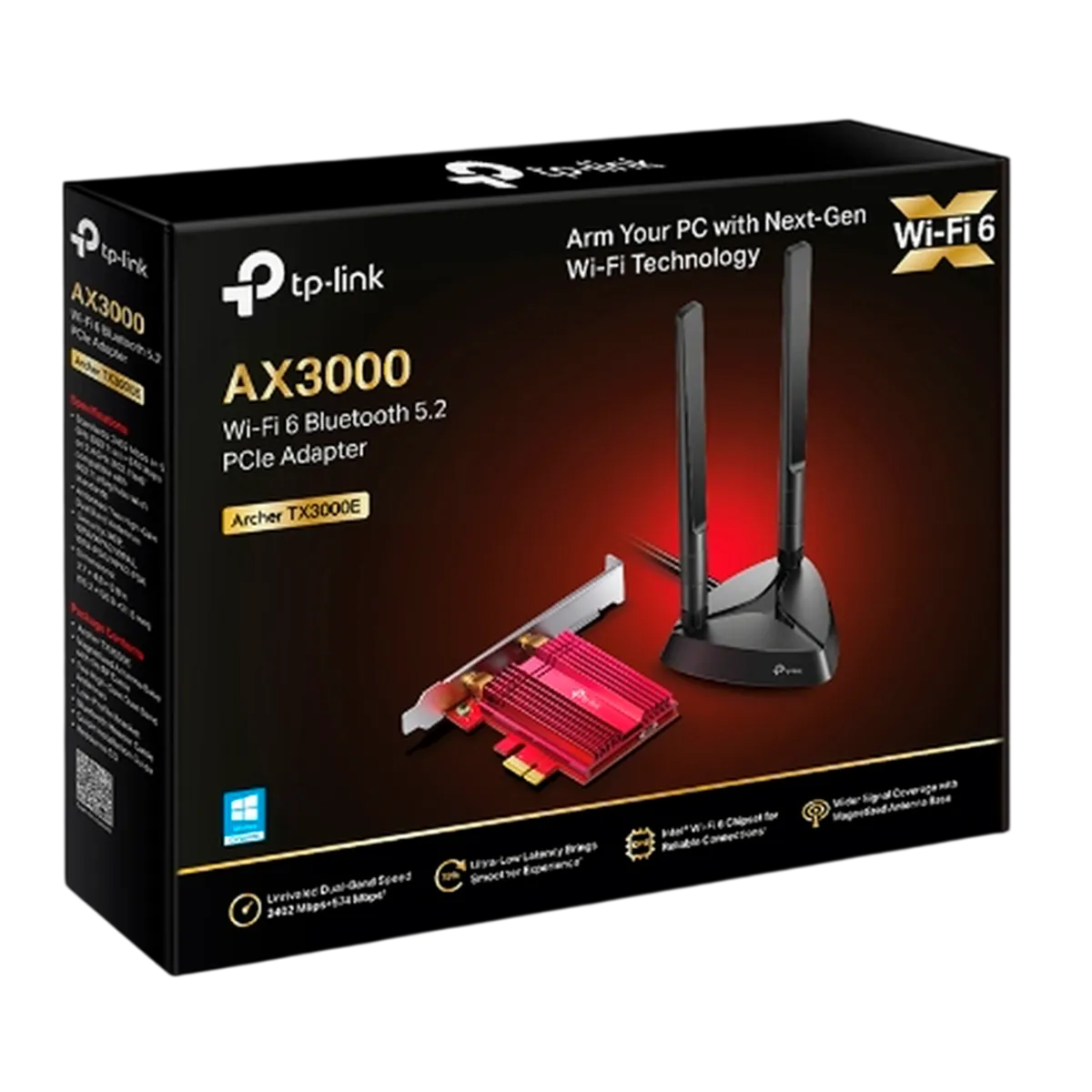 TP-Link Archer TX3000E / AX3000 Двухдиапазонный беспроводной PCIe-адаптер Wi-Fi 6 с поддержкой Bluetooth 5.0