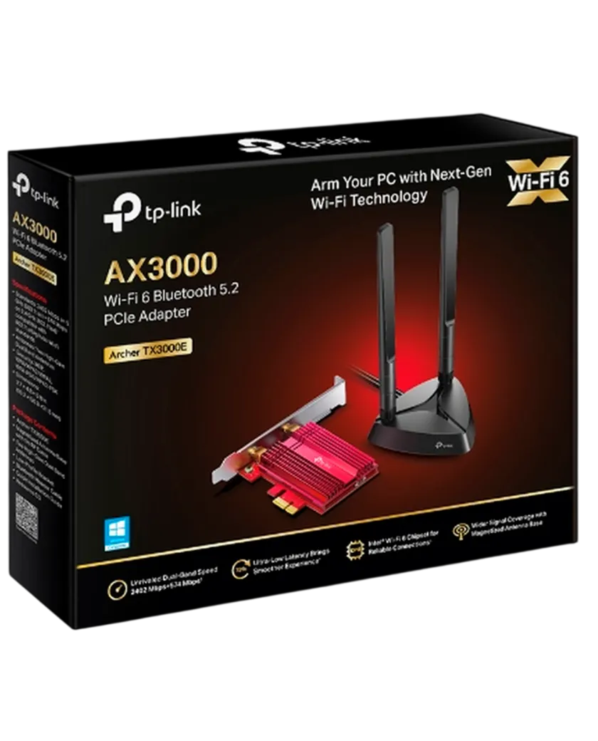 TP-Link Archer TX3000E / AX3000 Двухдиапазонный беспроводной PCIe-адаптер Wi-Fi 6 с поддержкой Bluetooth 5.0
