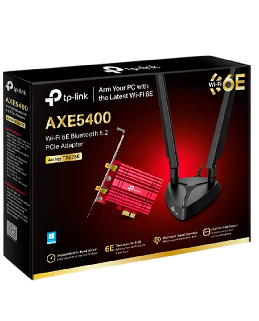 TP-Link Archer TXE75E / AXE5400 Треххдиапазонный беспроводной PCIe-адаптер Wi-Fi 6E с поддержкой Bluetooth 5.3