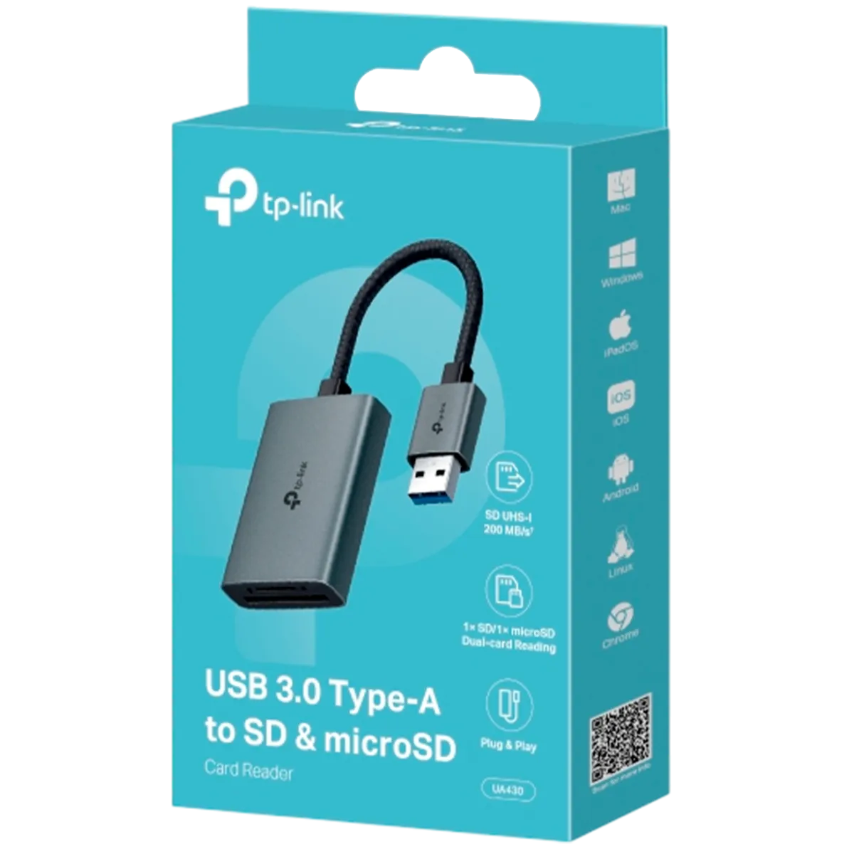 TP-Link UA430 / Кардридер USB 3.0 Type-A со слотами SD / microSD 3.0