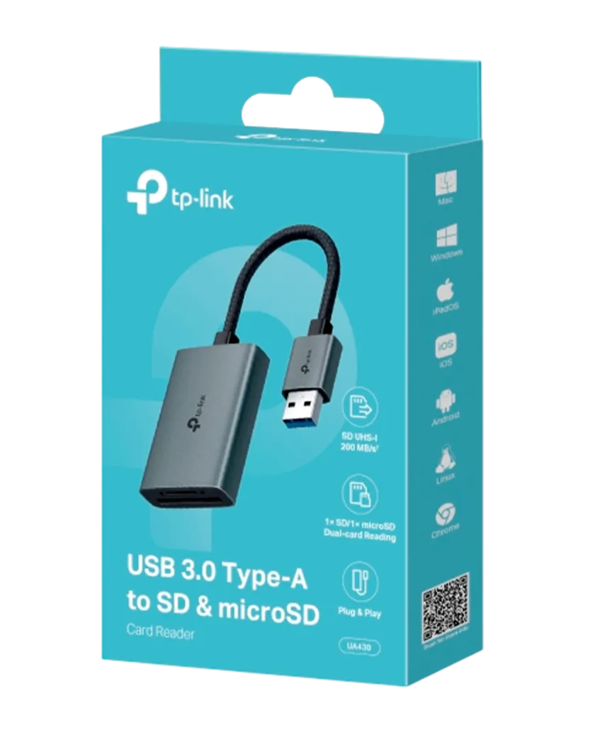 TP-Link UA430 / Кардридер USB 3.0 Type-A со слотами SD / microSD 3.0