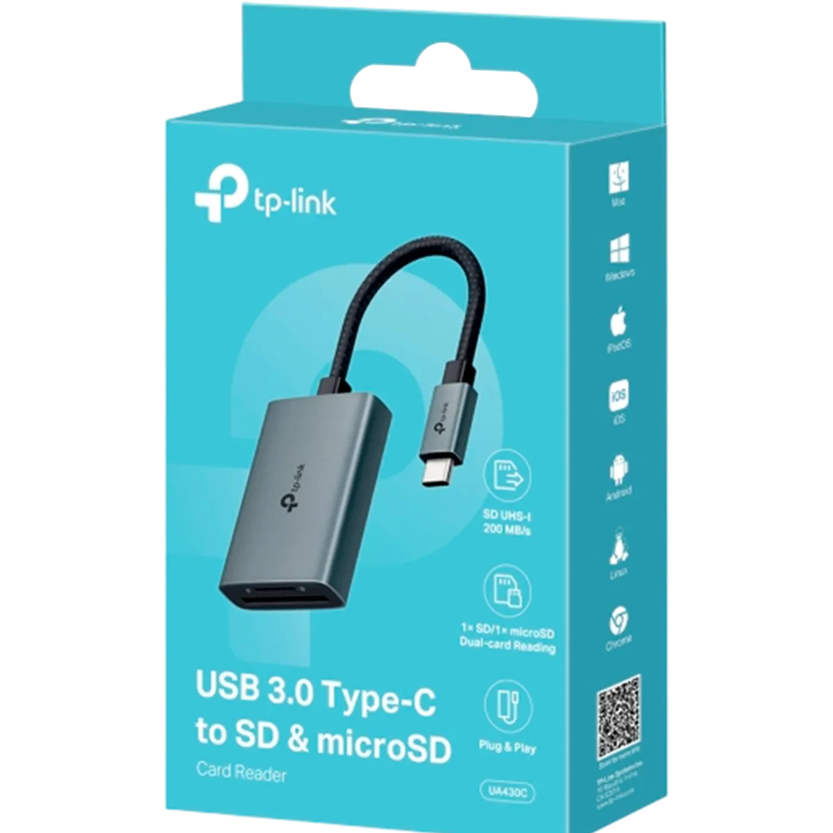 TP-Link UA430C / Кардридер USB 3.0 Type-С со слотами SD / microSD 3.0