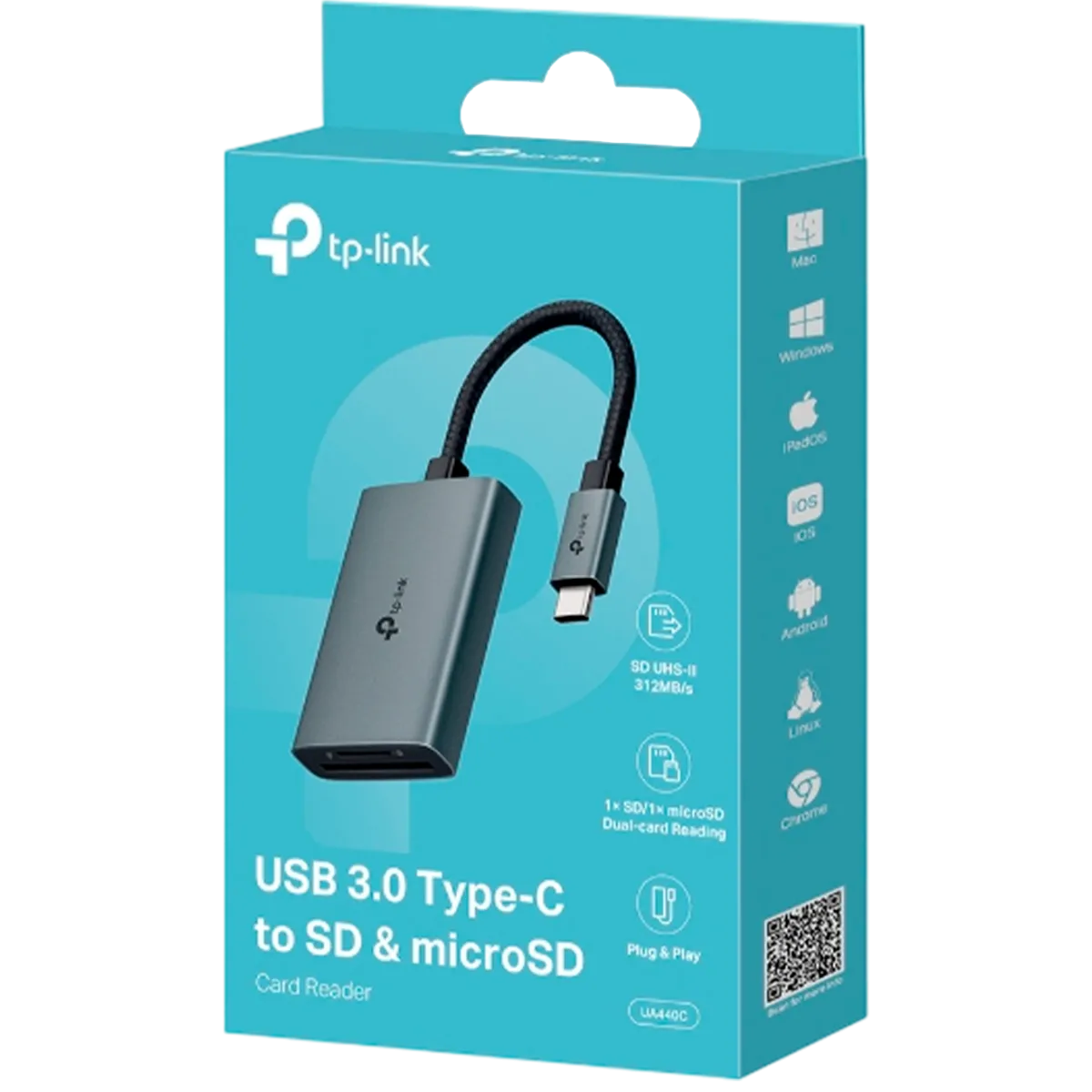 TP-Link UA440C / Кардридер USB 3.0 Type-С со слотами SD / microSD 4.0