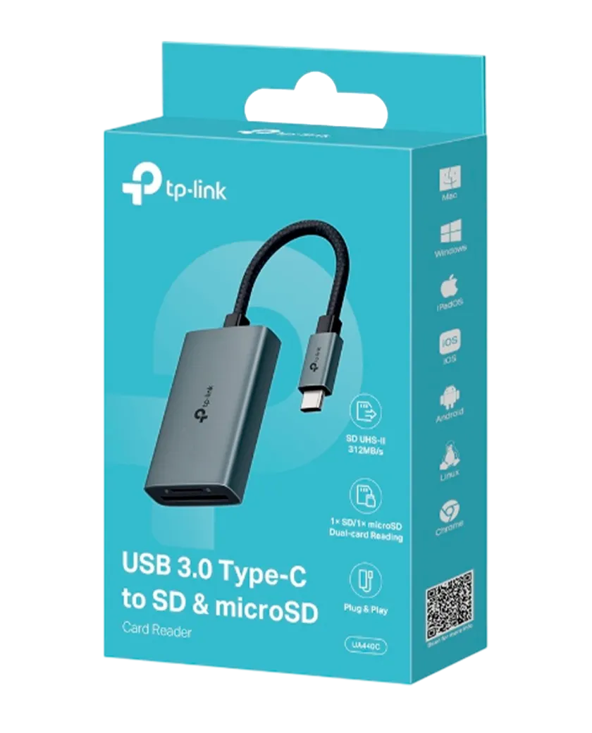 TP-Link UA440C / Кардридер USB 3.0 Type-С со слотами SD / microSD 4.0