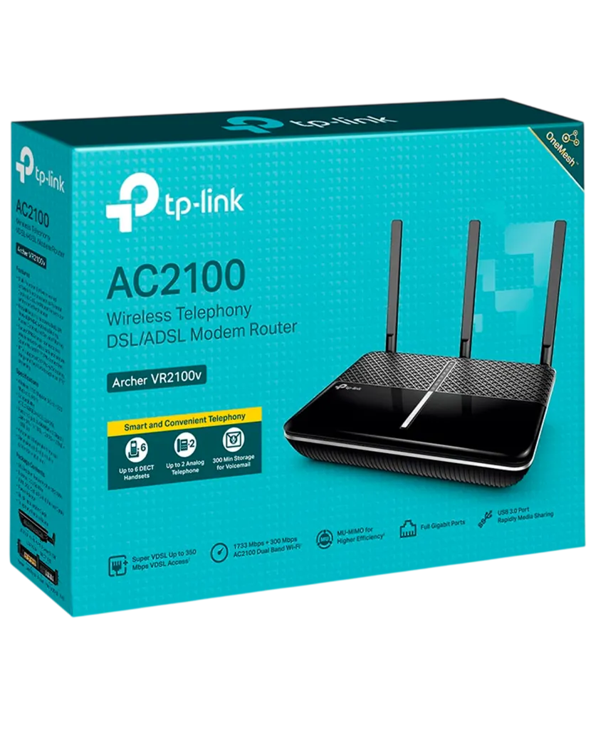 TP-Link Archer VR2100 / AC2100 Беспроводной гигабитный MU-MIMO маршрутизатор со встроенным модемом VDSL/ADSL2+