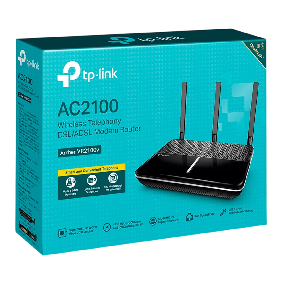 TP-Link Archer VR2100v / AC2100 Беспроводной гигабитный телефонный маршрутизатор со встроенным модемом VDSL/ADSL2+