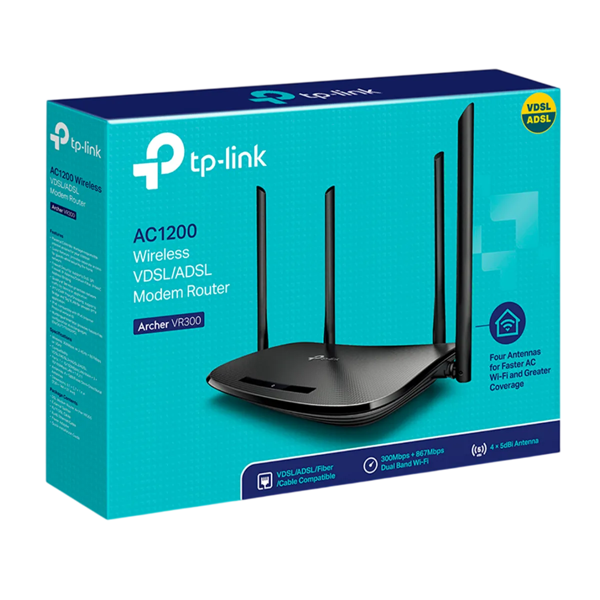 TP-Link Archer VR300 / AC1200 Беспроводной двухдиапазонный маршрутизатор со встроенным VDSL/ADSL-модемом