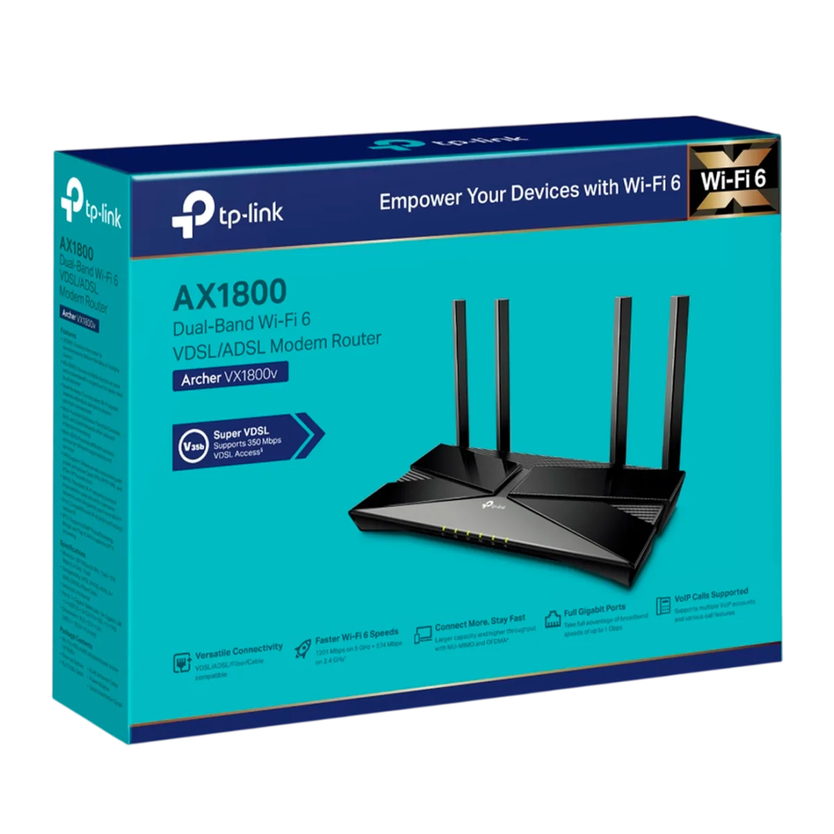 TP-Link Archer VX1800v / AX1800 Беспроводной гигабитный маршрутизатор со встроенным модемом VDSL/ADSL2+