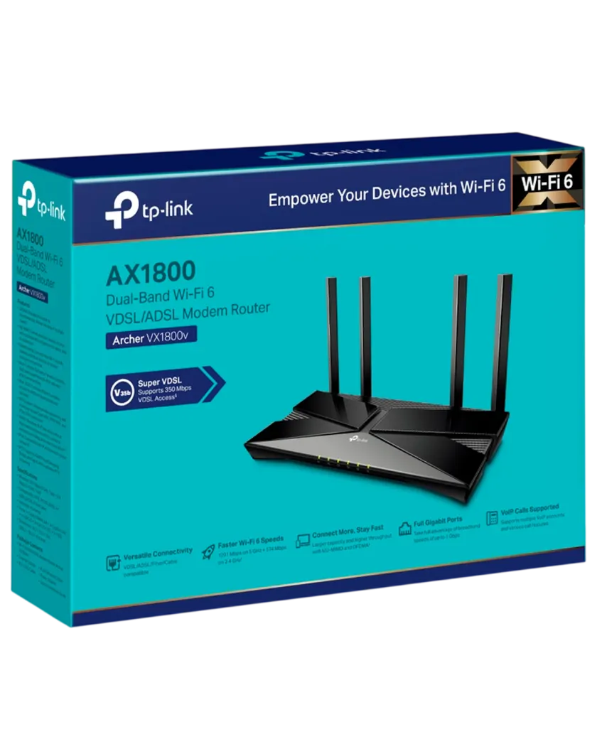 TP-Link Archer VX1800v / AX1800 Беспроводной гигабитный маршрутизатор со встроенным модемом VDSL/ADSL2+