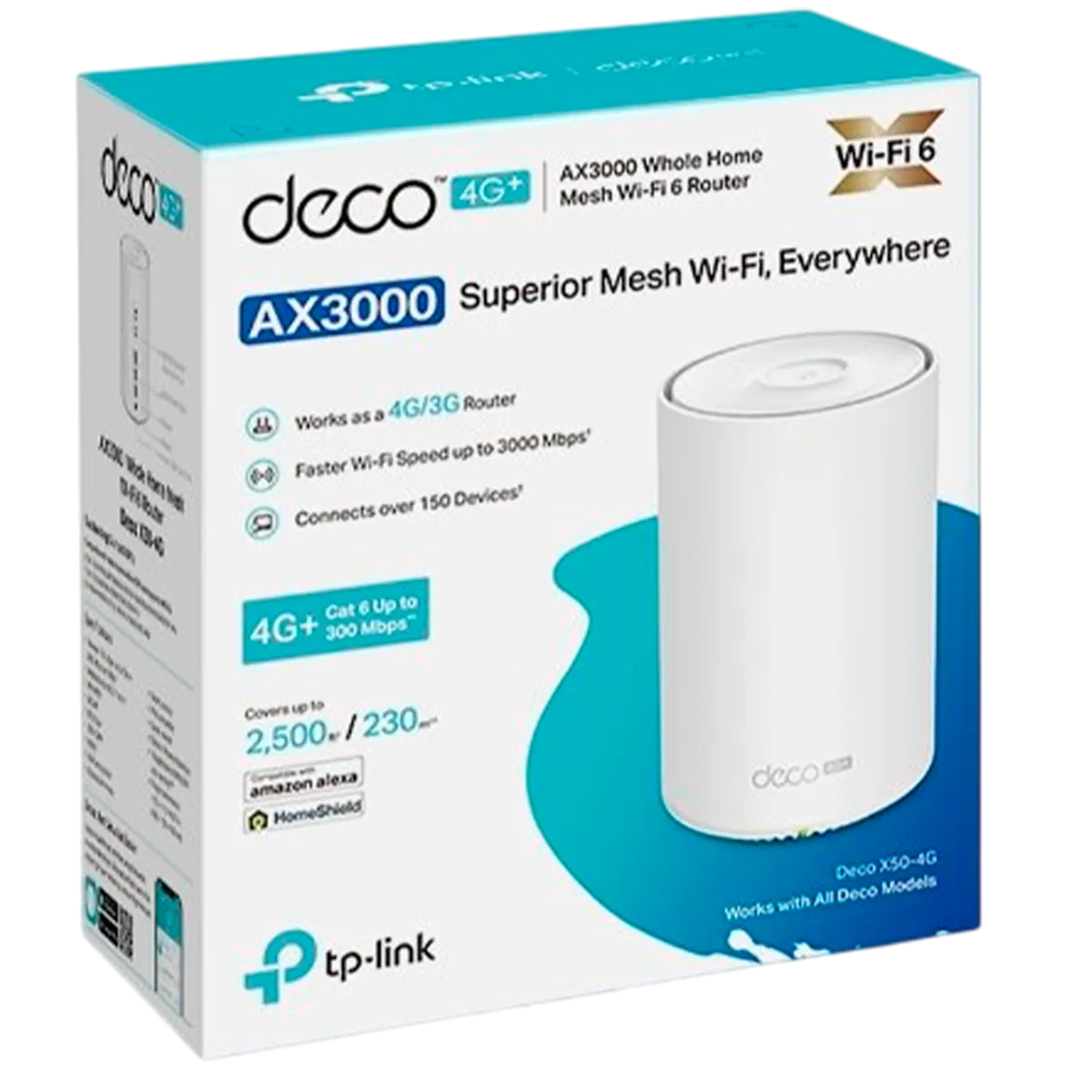 TP-Link Deco X50-4G (1-pack) / AX3000 Mesh-модуль Wi-Fi 6 со встроенным модемом 4G+ LTE