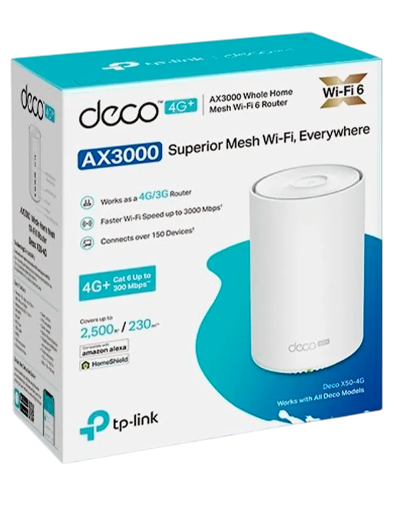 TP-Link Deco X50-4G (1-pack) / AX3000 Mesh-модуль Wi-Fi 6 со встроенным модемом 4G+ LTE