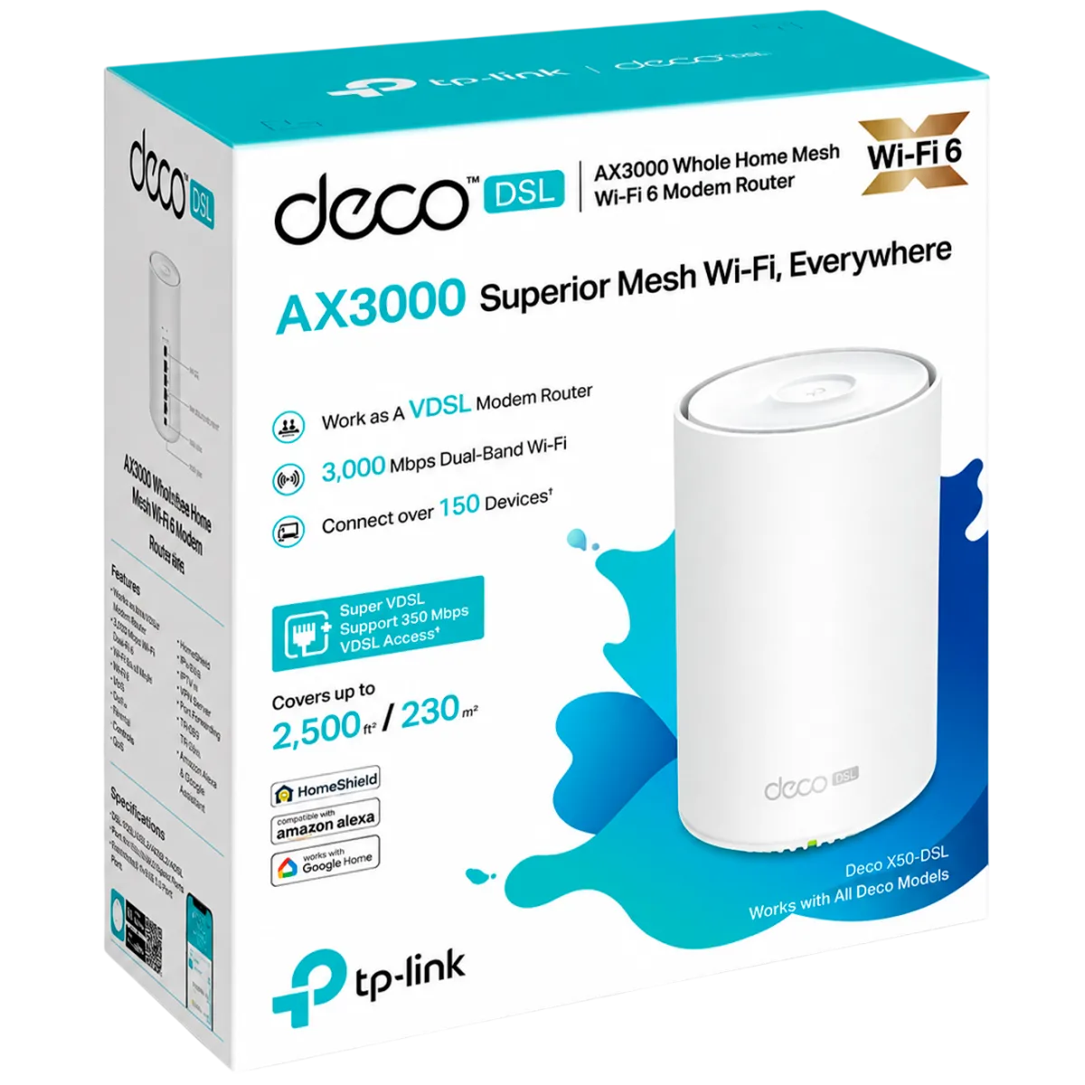 TP-Link Deco X50-DSL (3-pack) / AX3000 Mesh-система Wi-Fi 6 с VDSL-модемом