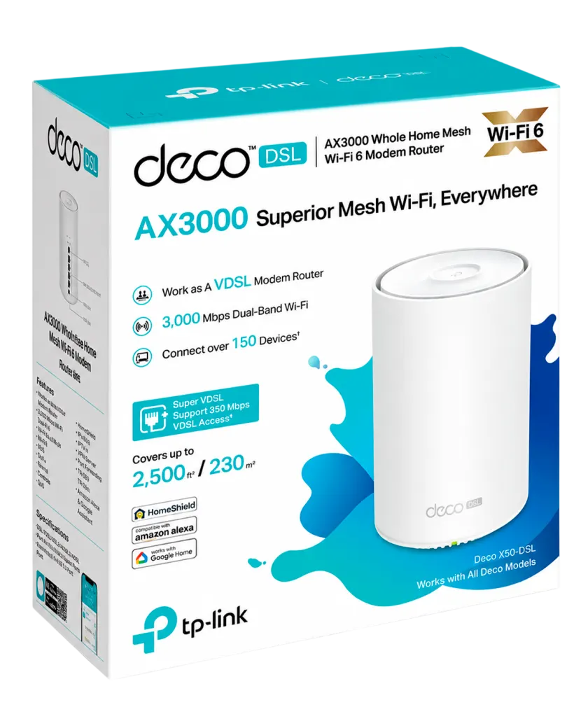 TP-Link Deco X50-DSL (3-pack) / AX3000 Mesh-система Wi-Fi 6 с VDSL-модемом