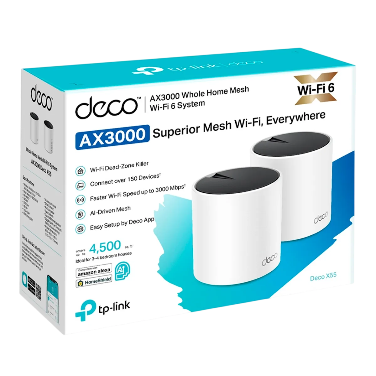 TP-Link Deco X55 (2-pack) / AX3000 Гигабитная домашняя Mesh-система Wi-Fi 6