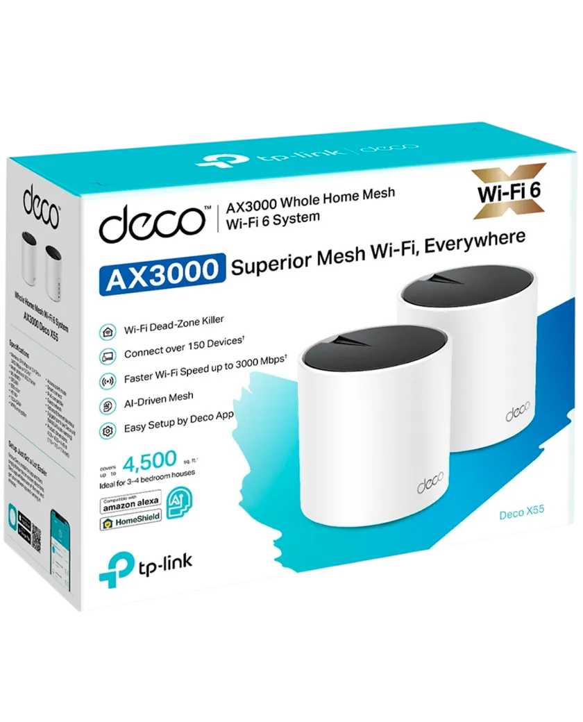 TP-Link Deco X55 (2-pack) / AX3000 Гигабитная домашняя Mesh-система Wi-Fi 6