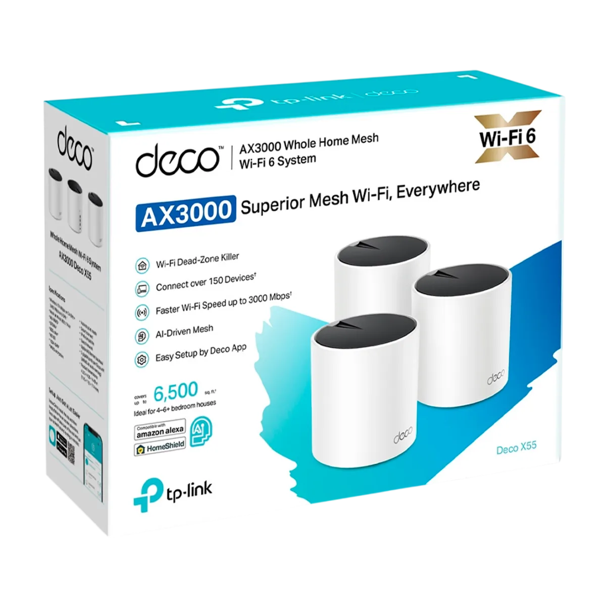 TP-Link Deco X55 (3-pack) / AX3000 Гигабитная домашняя Mesh-система Wi-Fi 6