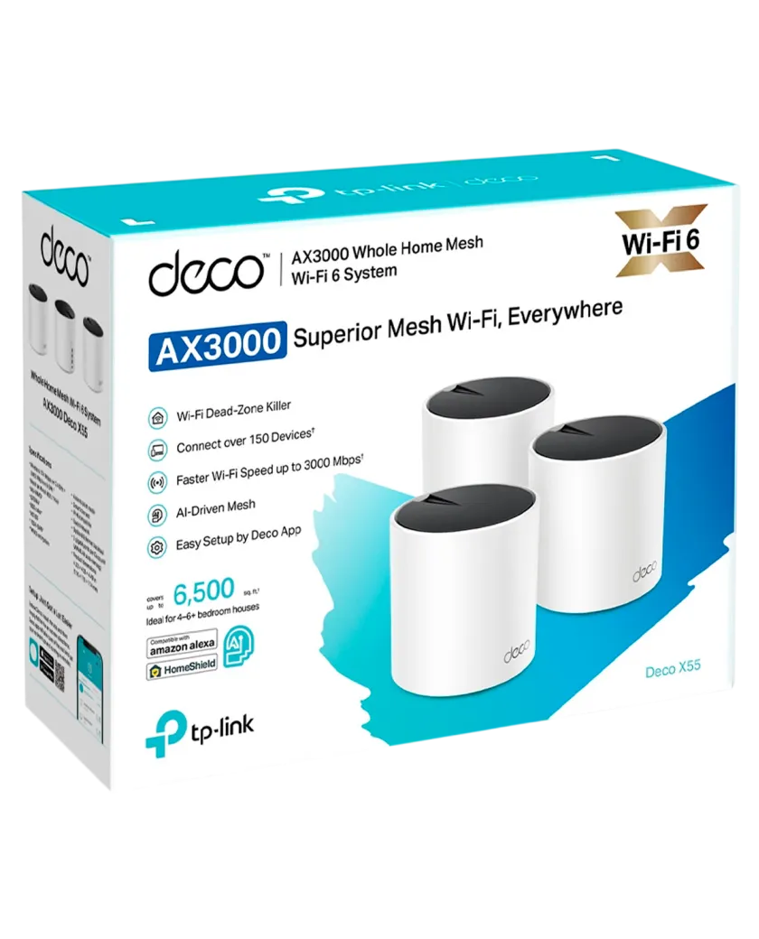 TP-Link Deco X55 (3-pack) / AX3000 Гигабитная домашняя Mesh-система Wi-Fi 6