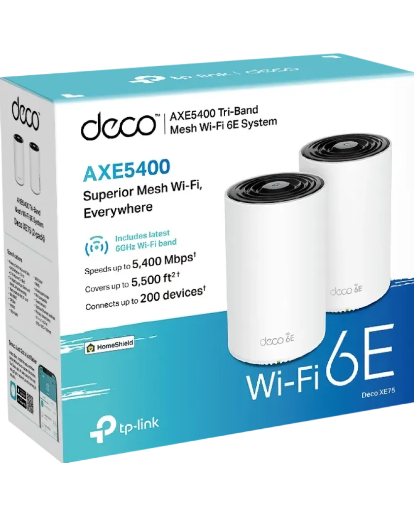 TP-Link Deco XE75 (2-pack) / AXE5400 Трехдиапазонная Mesh-система Wi-Fi 6E