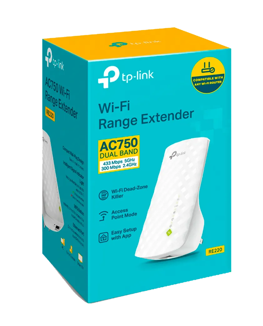 TP-Link RE200 / AC750 Двухдиапазонный усилитель сигнала Wi-Fi 5 с поддержкой Mesh