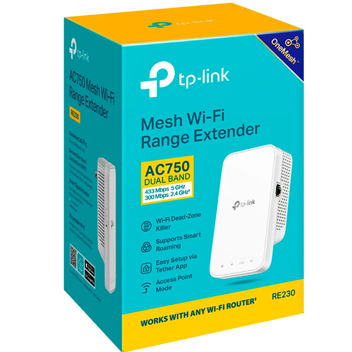 TP-Link RE230 / AC750 Двухдиапазонный усилитель сигнала Wi-Fi 5 с поддержкой Mesh