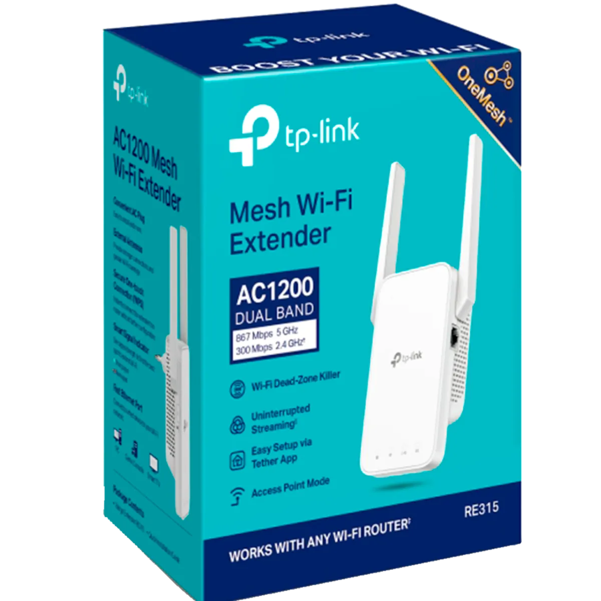 TP-Link RE315 / AC1200 Двухдиапазонный усилитель сигнала Wi-Fi 5 с поддержкой Mesh