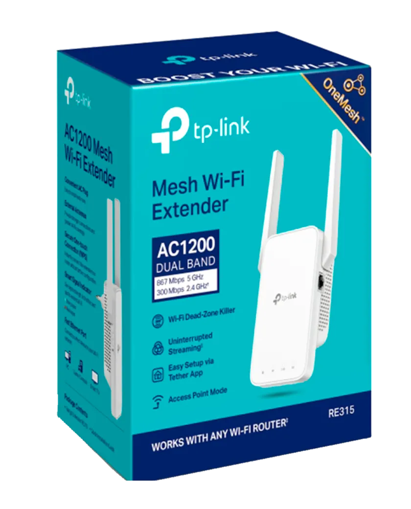 TP-Link RE315 / AC1200 Двухдиапазонный усилитель сигнала Wi-Fi 5 с поддержкой Mesh