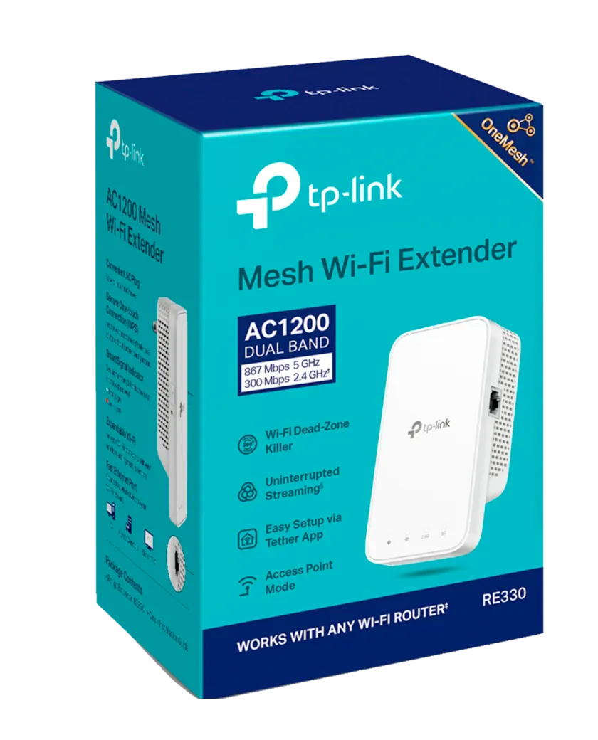 TP-Link RE330 / AC1200 Двухдиапазонный усилитель сигнала Wi-Fi 5 с поддержкой Mesh