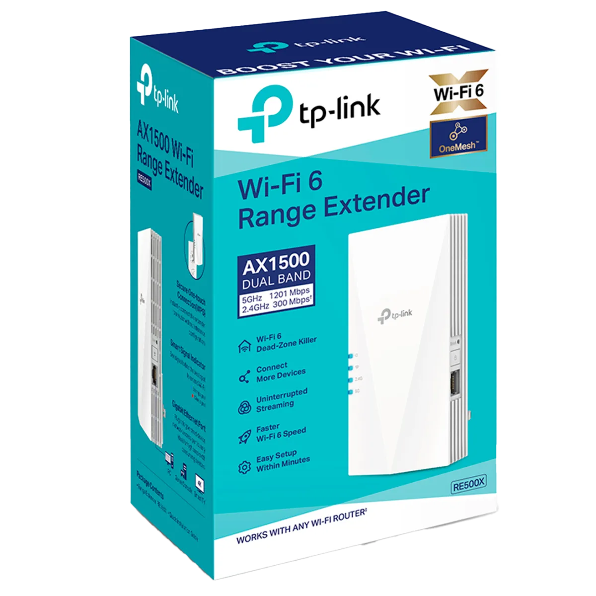 TP-Link RE500X / AX1500 Двухдиапазонный усилитель сигнала Wi-Fi 6 с поддержкой Mesh