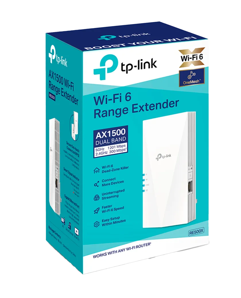 TP-Link RE500X / AX1500 Двухдиапазонный усилитель сигнала Wi-Fi 6 с поддержкой Mesh