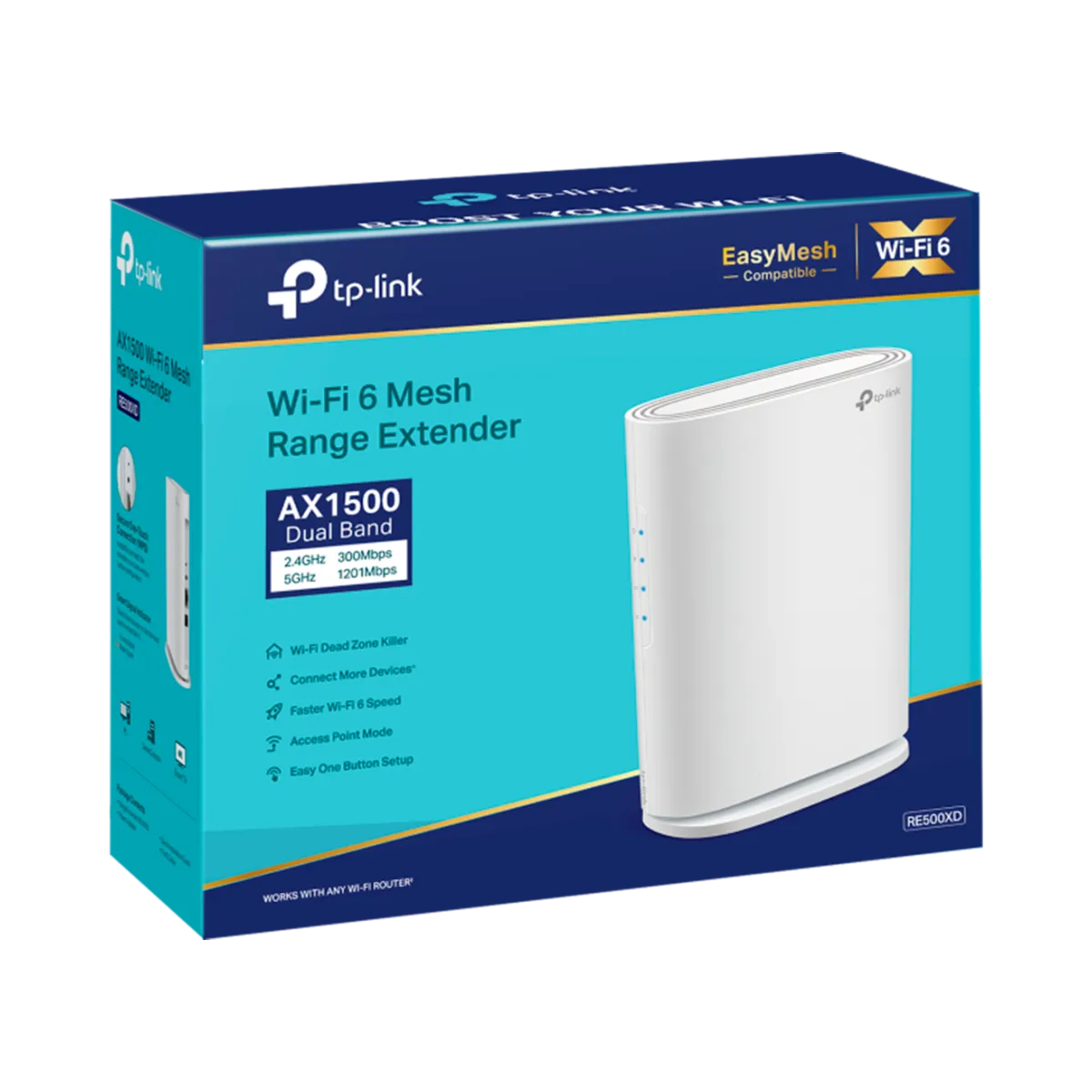 TP-Link RE500XD / AX1500 Двухдиапазонный усилитель сигнала Wi-Fi 6 с поддержкой Mesh