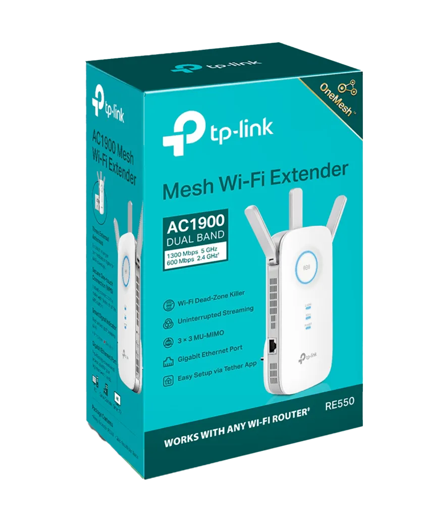 TP-Link RE550 / AC1900 Двухдиапазонный усилитель сигнала Wi-Fi 5 с поддержкой Mesh