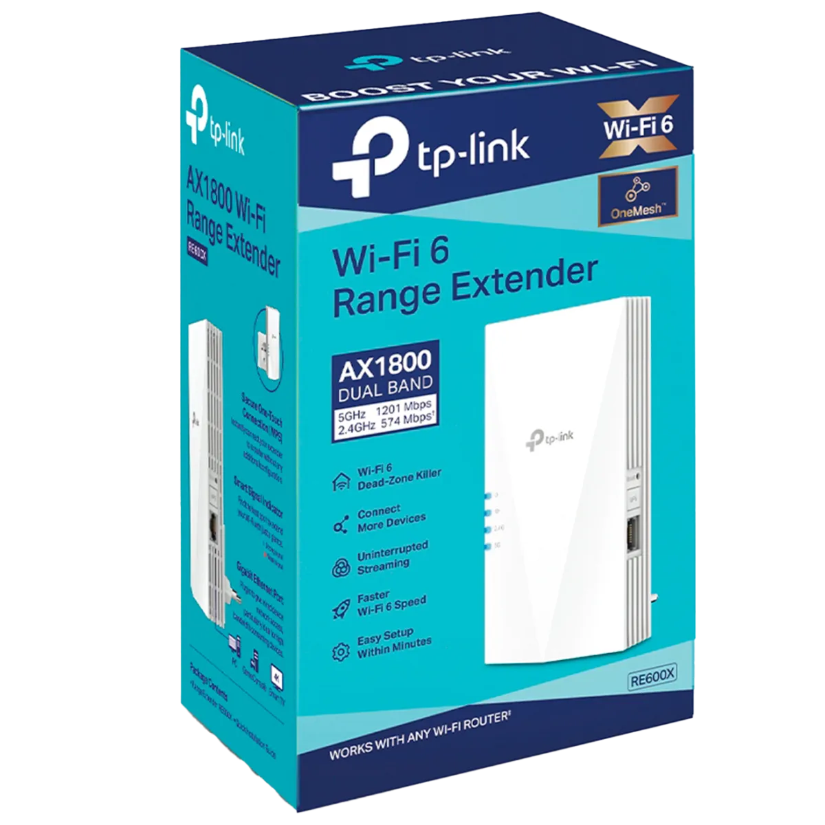 TP-Link RE600X / AX1800 Двухдиапазонный усилитель сигнала Wi-Fi 6 с поддержкой Mesh