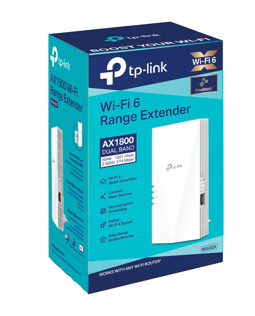 TP-Link RE600X / AX1800 Двухдиапазонный усилитель сигнала Wi-Fi 6 с поддержкой Mesh