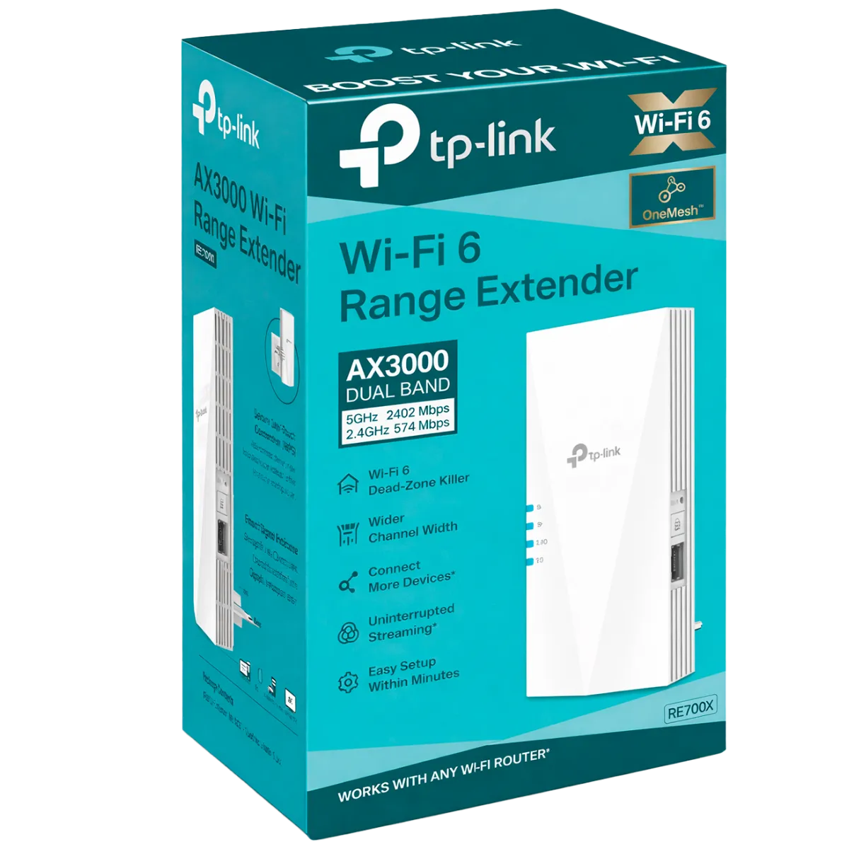 TP-Link RE700X / AX3000 Двухдиапазонный усилитель сигнала Wi-Fi 6 с поддержкой Mesh