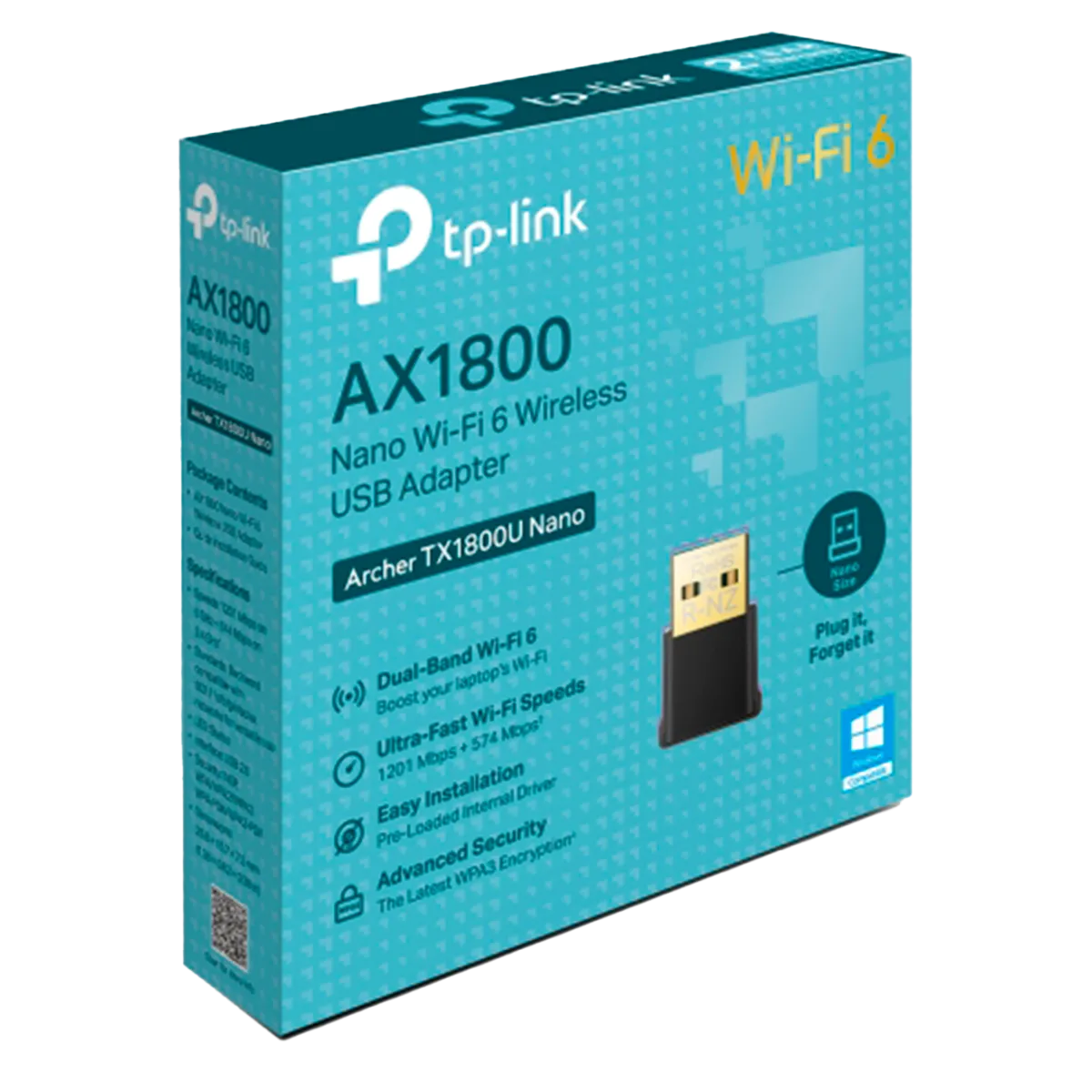 TP-Link Archer TX1800U Nano / AX1800 Двухдиапазонный беспроводной nano USB-адаптер Wi-Fi 6