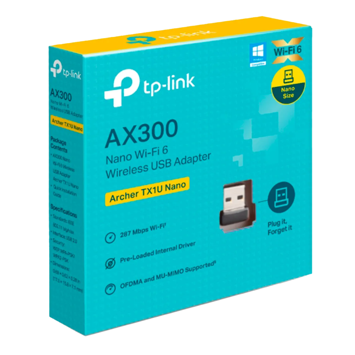 TP-Link Archer TX1U Nano / AX300 Беспроводной nano USB-адаптер Wi-Fi 6