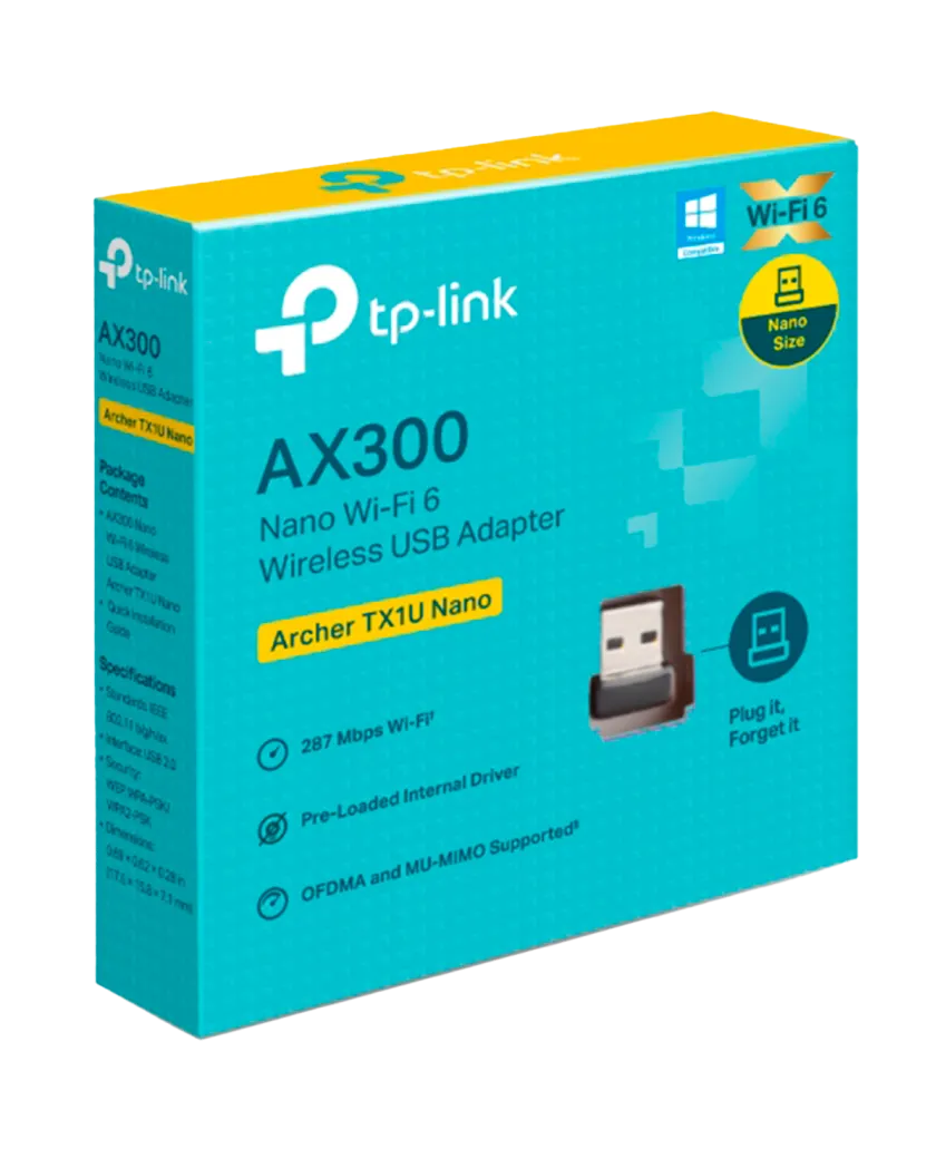TP-Link Archer TX1U Nano / AX300 Беспроводной nano USB-адаптер Wi-Fi 6