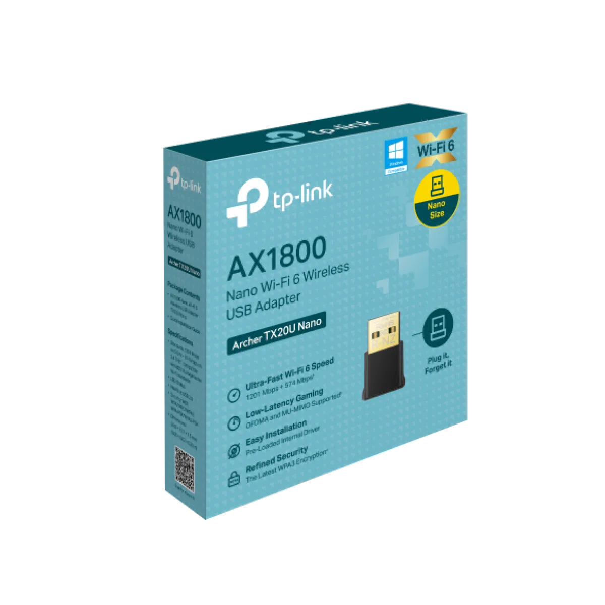 TP-Link Archer TX20U Nano / AX1800 Двухдиапазонный беспроводной Nano USB-адаптер Wi-Fi 6