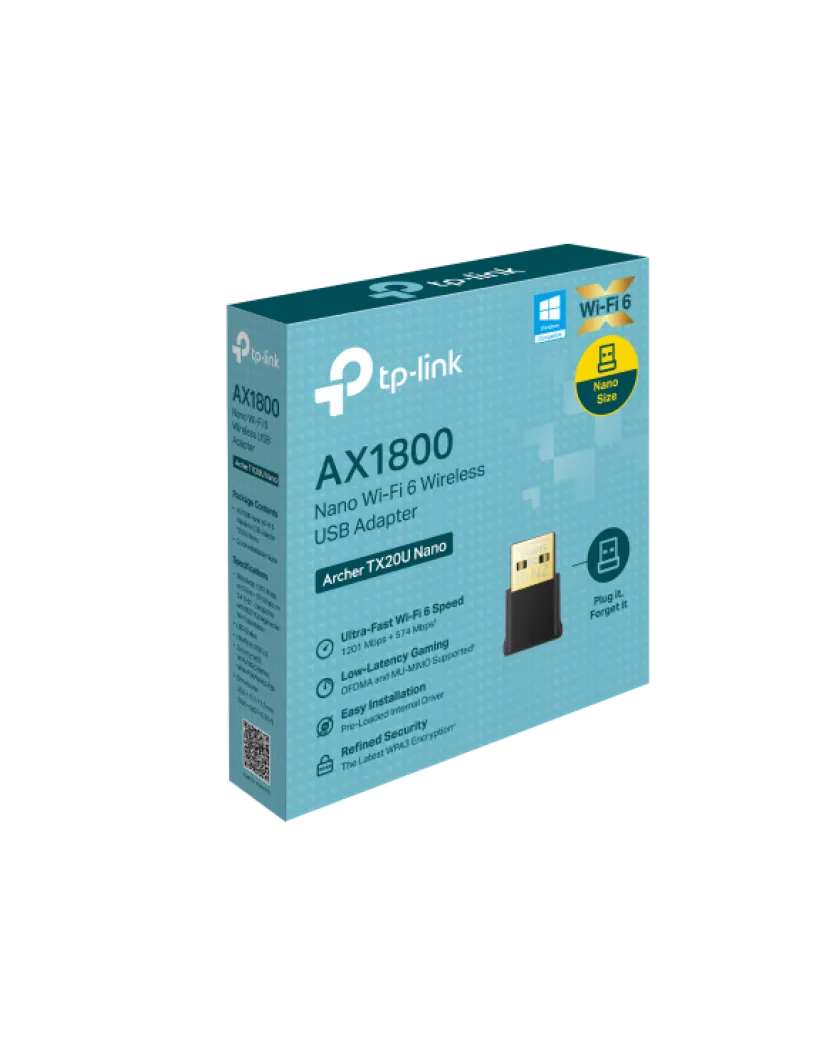 TP-Link Archer TX20U Nano / AX1800 Двухдиапазонный беспроводной Nano USB-адаптер Wi-Fi 6